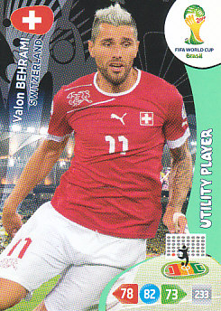 Valon Behrami Switzerland Panini 2014 World Cup Utility Player #299